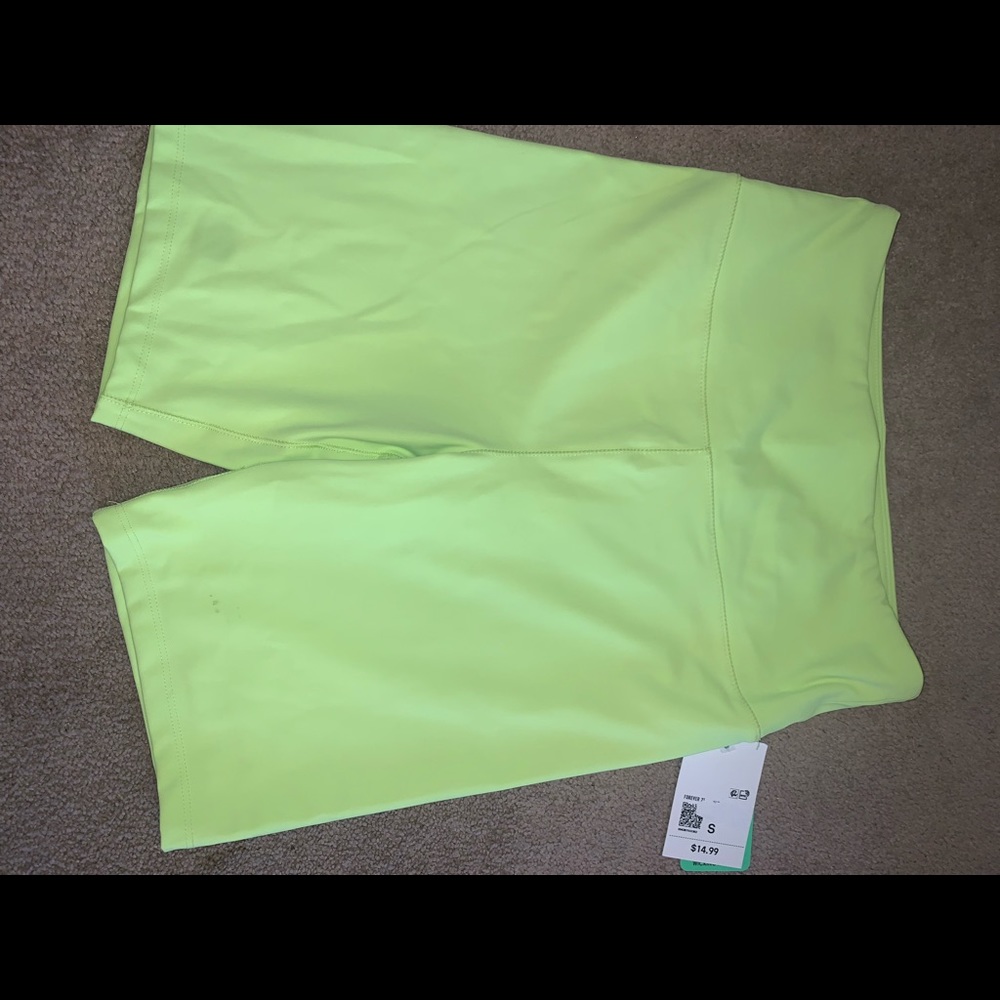 Forever 21 size small, lime green biker shorts.